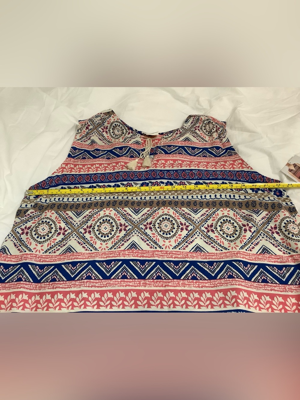 Sleeveless Boho Beach Dress New Stripe & Geometric Print Dress - Picture 15 of 16